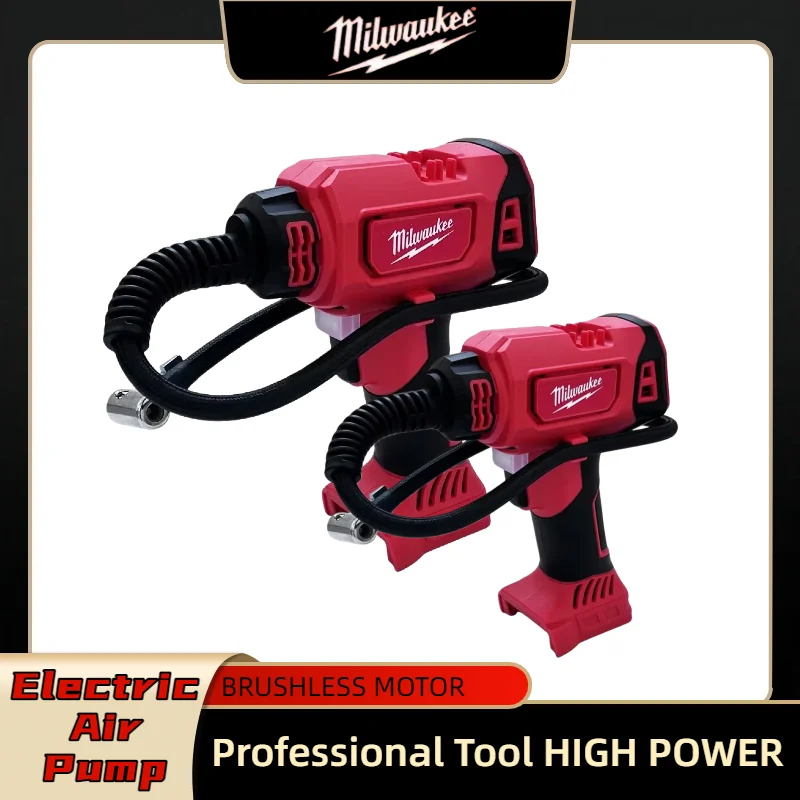 Milwaukee akumulátorové elektrické vzduchové čerpadlo, ruční vzduchový kompresor, dobíjecí vzduchové čerpadlo, 18V baterie, automatické hustilky pneumatik - náhled 2