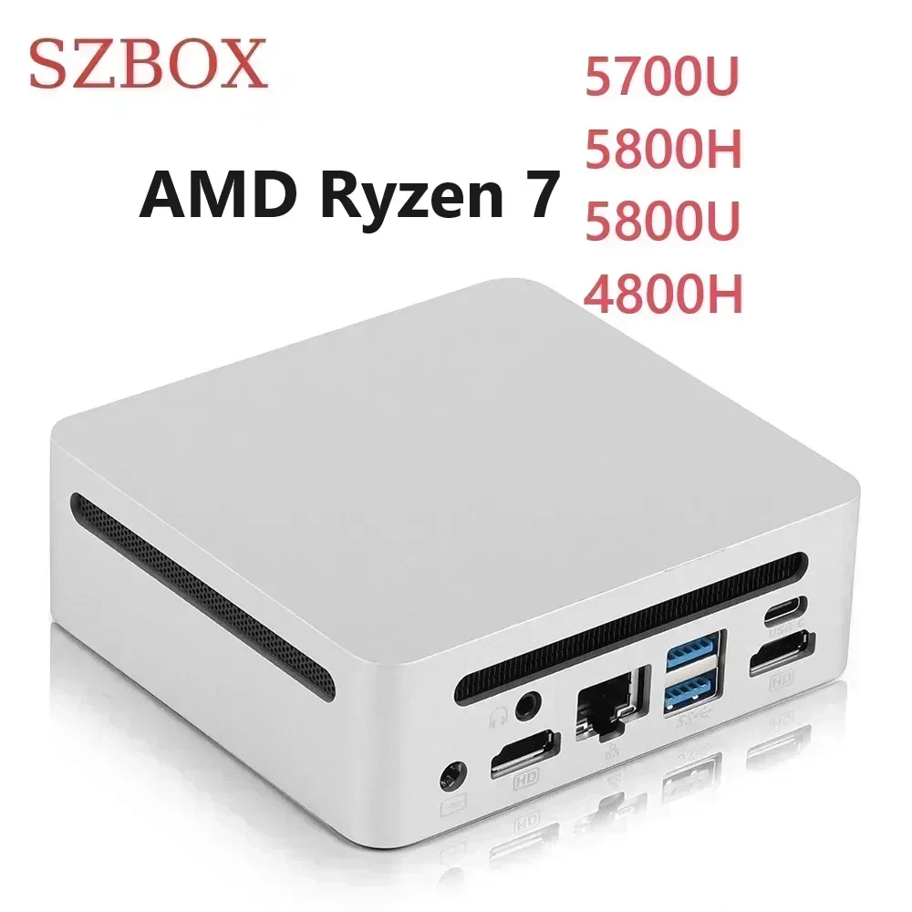 SZBOX AMD Ryzen 7 5700U/5800H/4800H/5800U ミニPC Windows 11 Pro