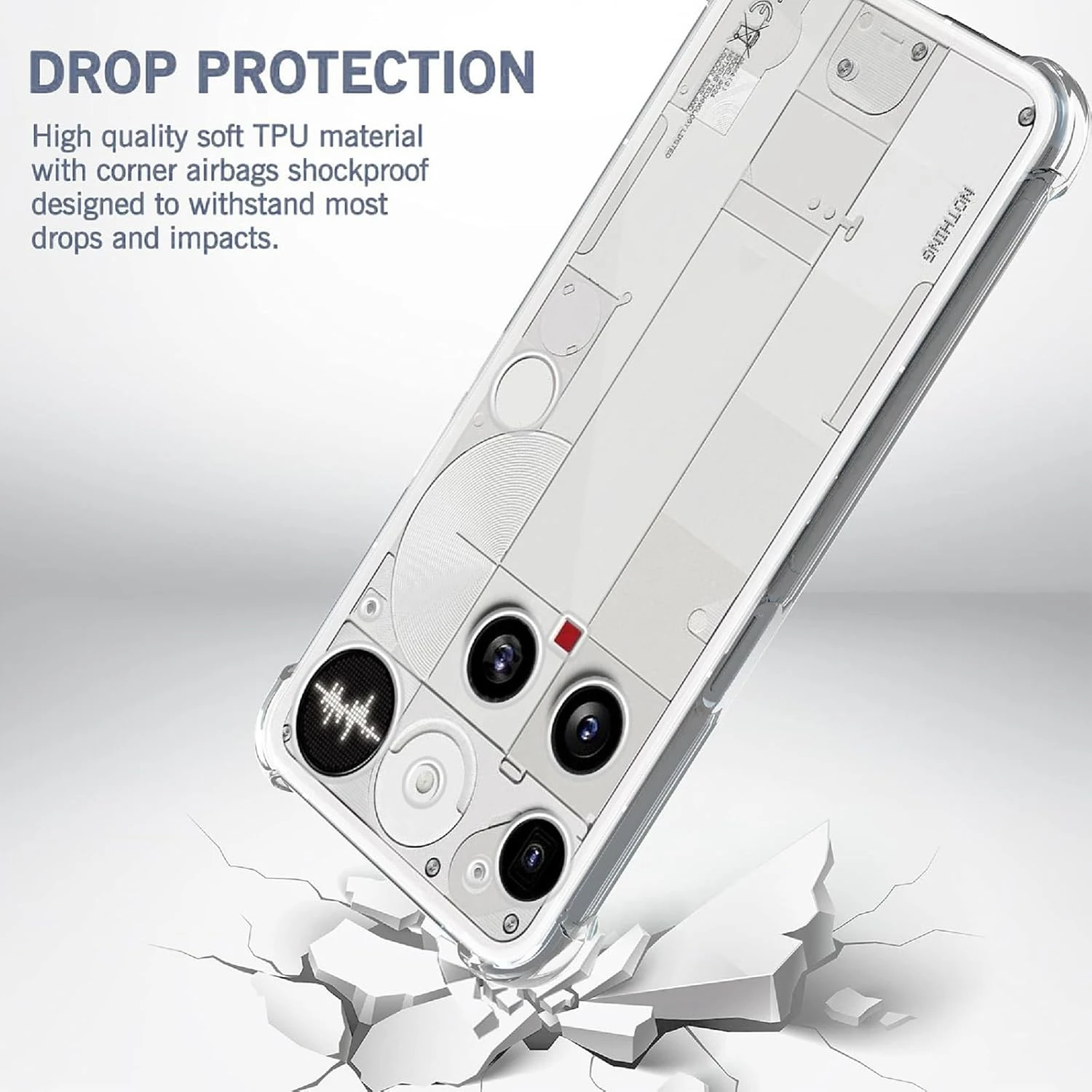 Four-Corners stoßfeste TPU-Hülle für Nothing Phone 3 (3). Schutzhülle, transparente Rückseite, Shell-Rahmen, Fundas Coque