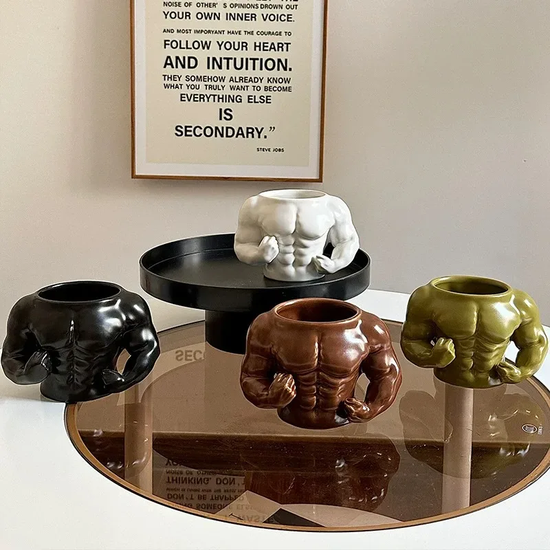 

Creative Ceramic Pectorales Mugs Home Breakfast Milk Coffee Mug Water Cups Boys Gym Trainer UP YOU Funny Gift Mugs Holiday Gift