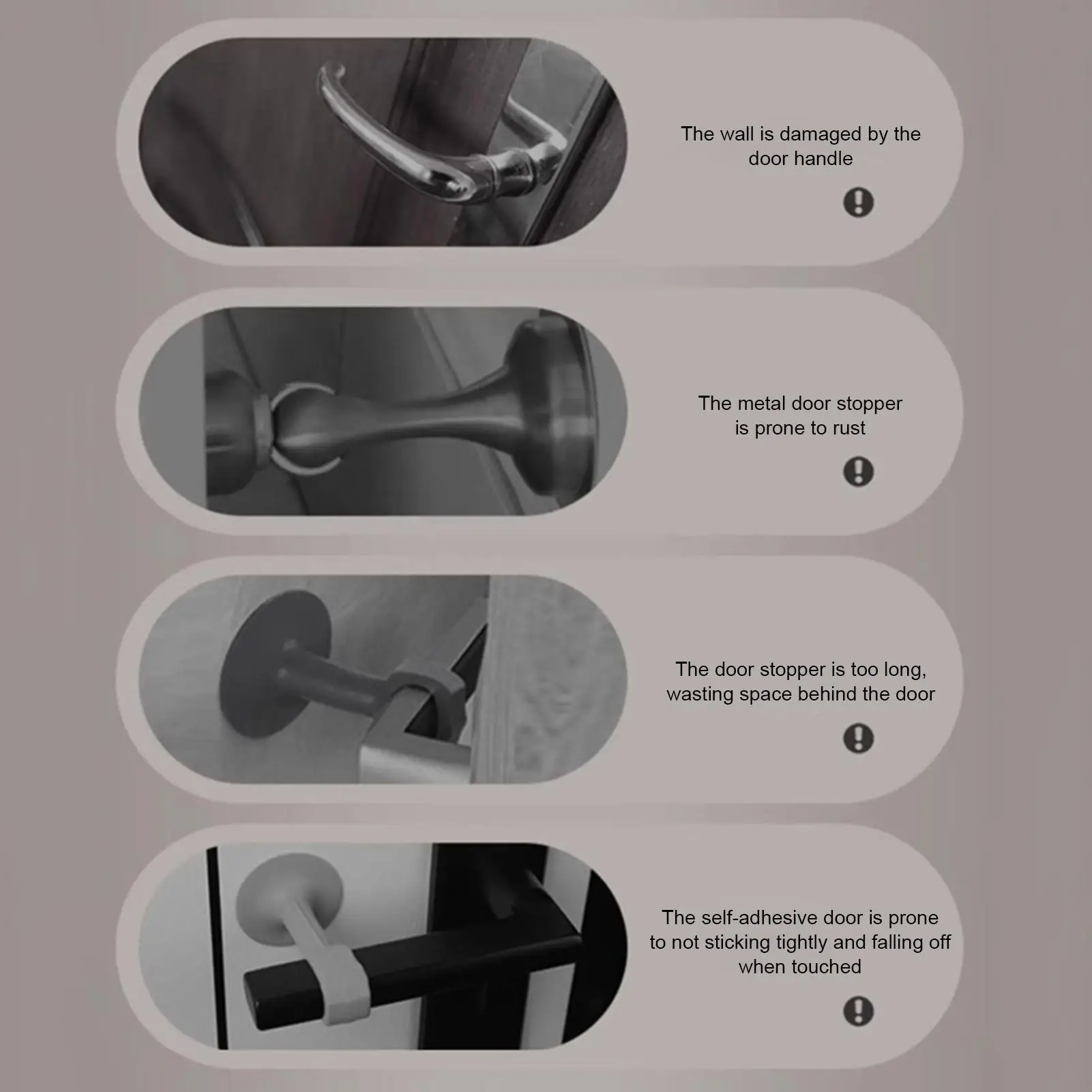 Fermaporta in silicone da parete, protezione morbida in silicone, tappo per pomello per porta, senza foratura, tappo per paraurti, protezione per mobili
