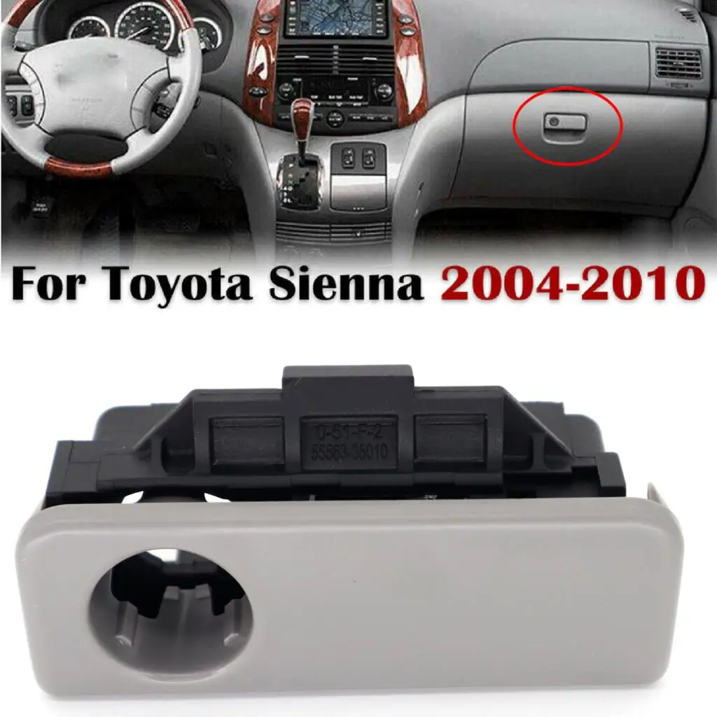 For Toyota Sienna 2004 2005 2006 2007 2008 2009 2010 Glove Box Lock Latch Lid Compartment Handle Gray 55506AE010 Car Replacement