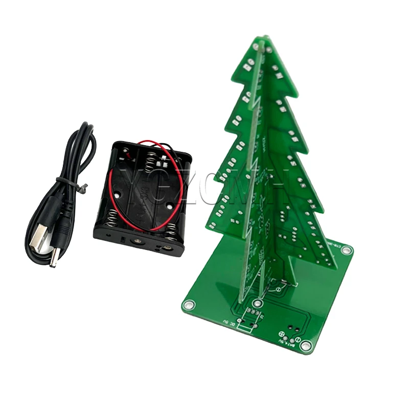 RGB LED Flash Circuit Kit 3D albero di natale colorato fai da te saldatura pratica PCB