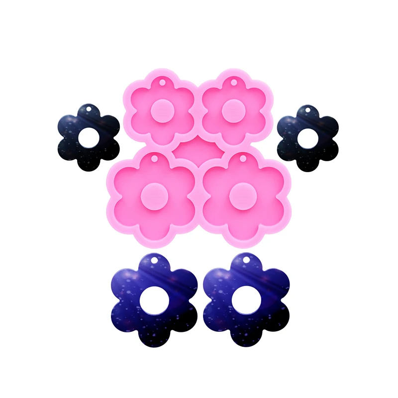 GJ-641 Shiny Mirror Plum Shape DIY Epoxy Resin Silicone Mold Keychain Earrings Necklace Pendant Jewelry Accessories Molds