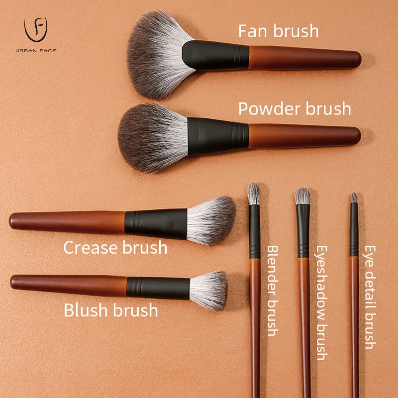 Ensemble de pinceaux de maquillage doux avec manche en bois, poils de renard des neiges, blush, poudre, ombre à barrage, kit de poils naturels, cosmétiques les plus vendus, 8 pièces