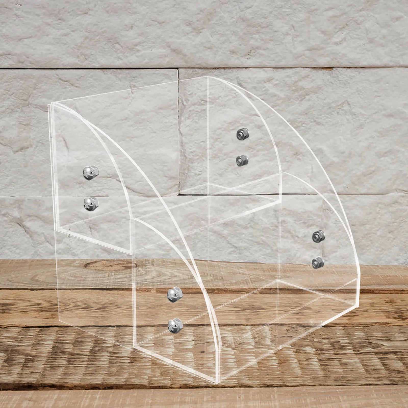 

Minimalist Acrylic Vanity Organizer Clear Waterproof Makeup Counter Storage for Sheet Masks Cosmetics Desktop Bathroom Skincare