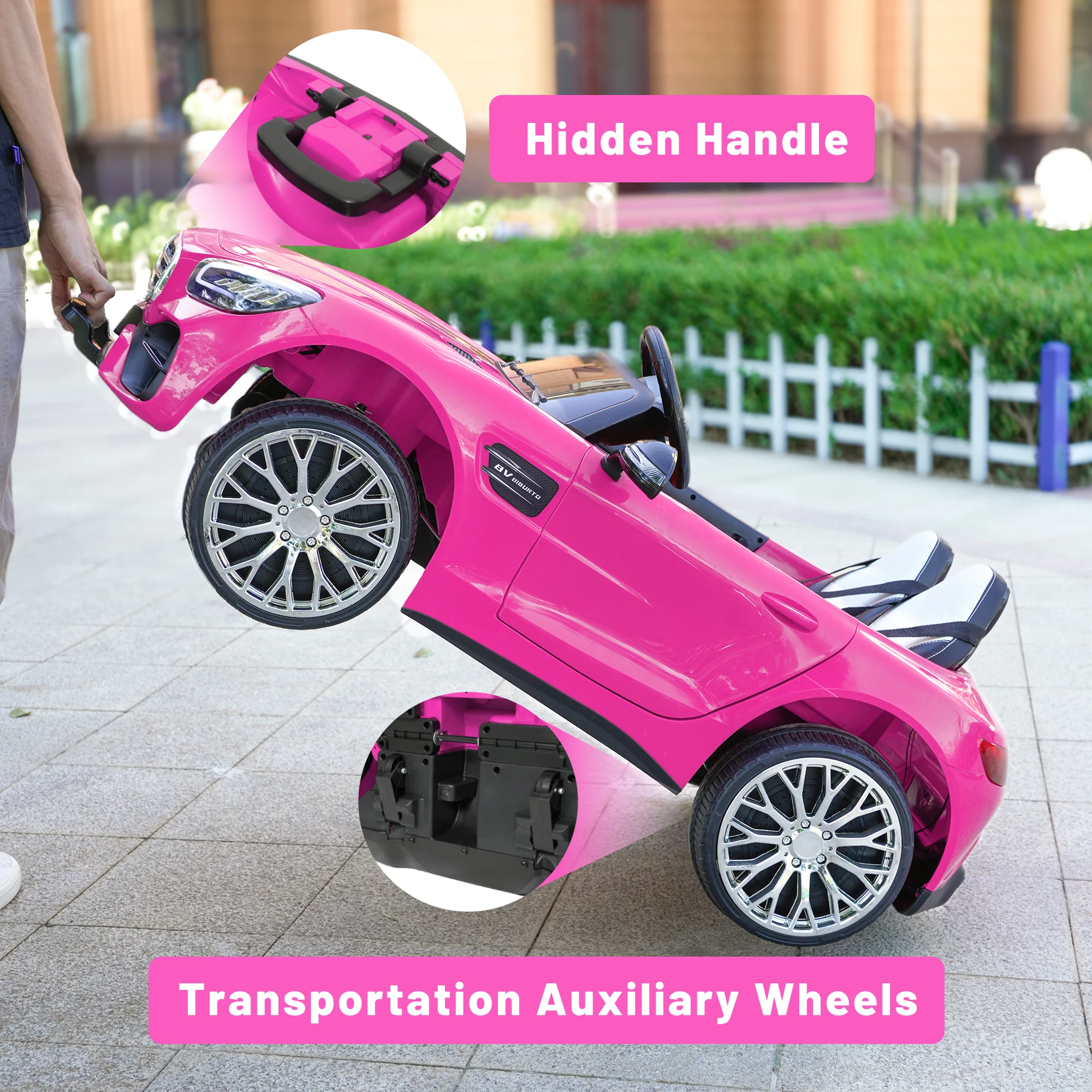 12V Ride On Car for Kids, Electric Car with Remote Control, Music Player for 3-8 Year Old