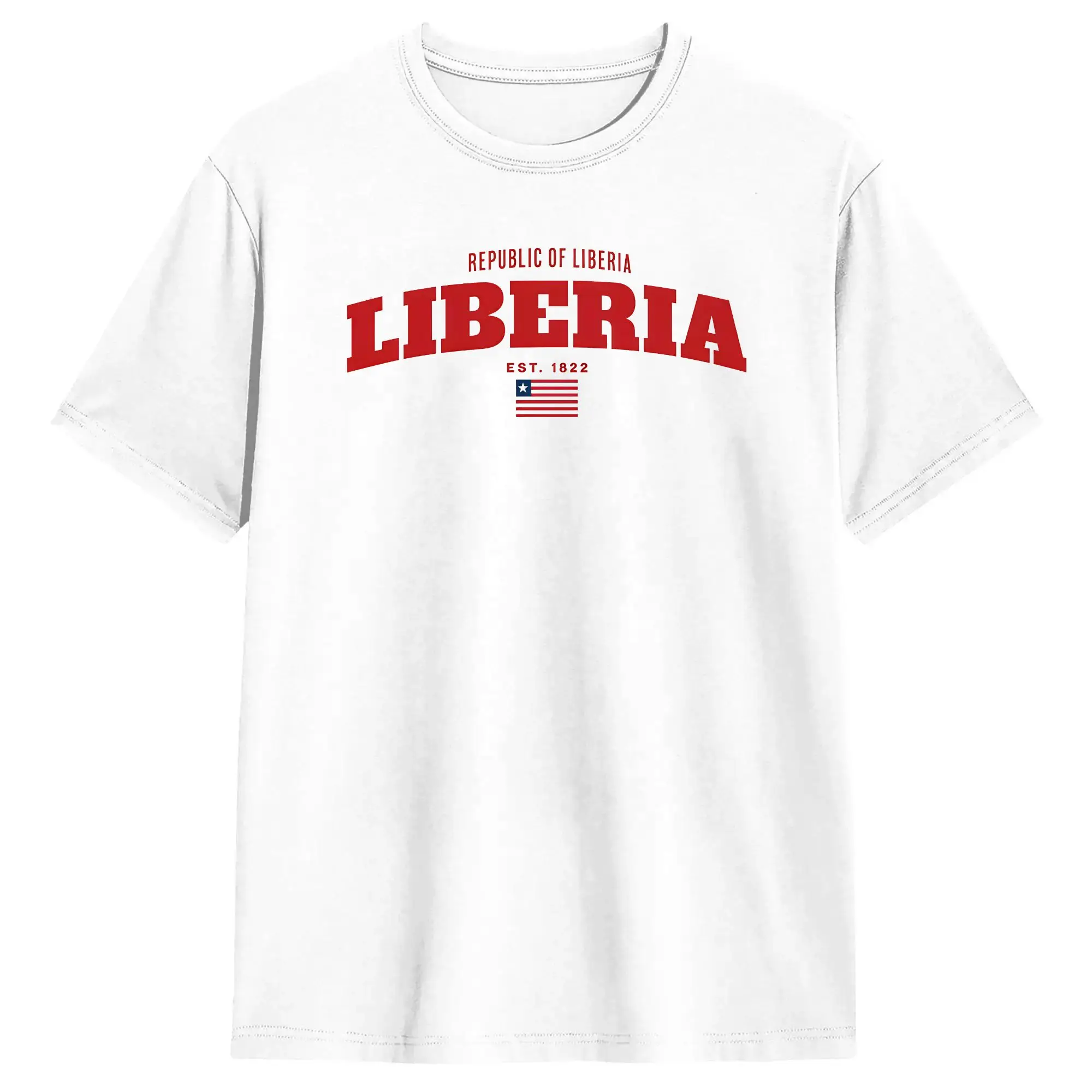 Men Liberia Independence Day T Shirt  100% Cotton Clothing Funny Short Sleeve Crewneck Tee Shirt 6XL T-Shirt
