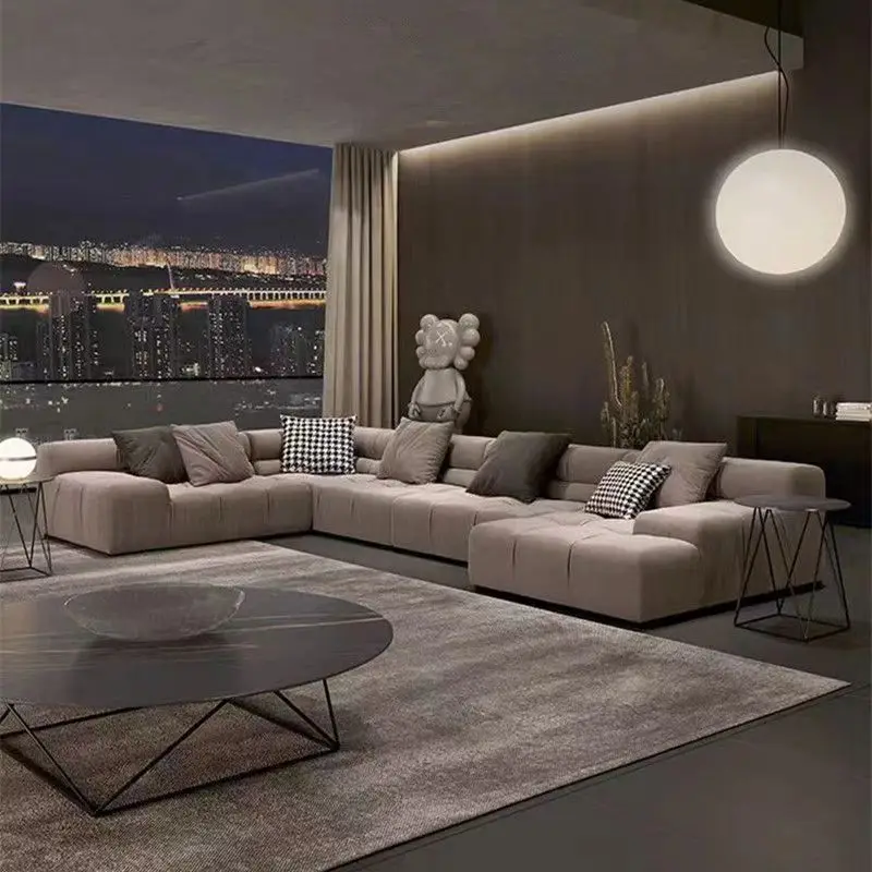 M  leather high-end module wabi-sabi  minimalist sofa