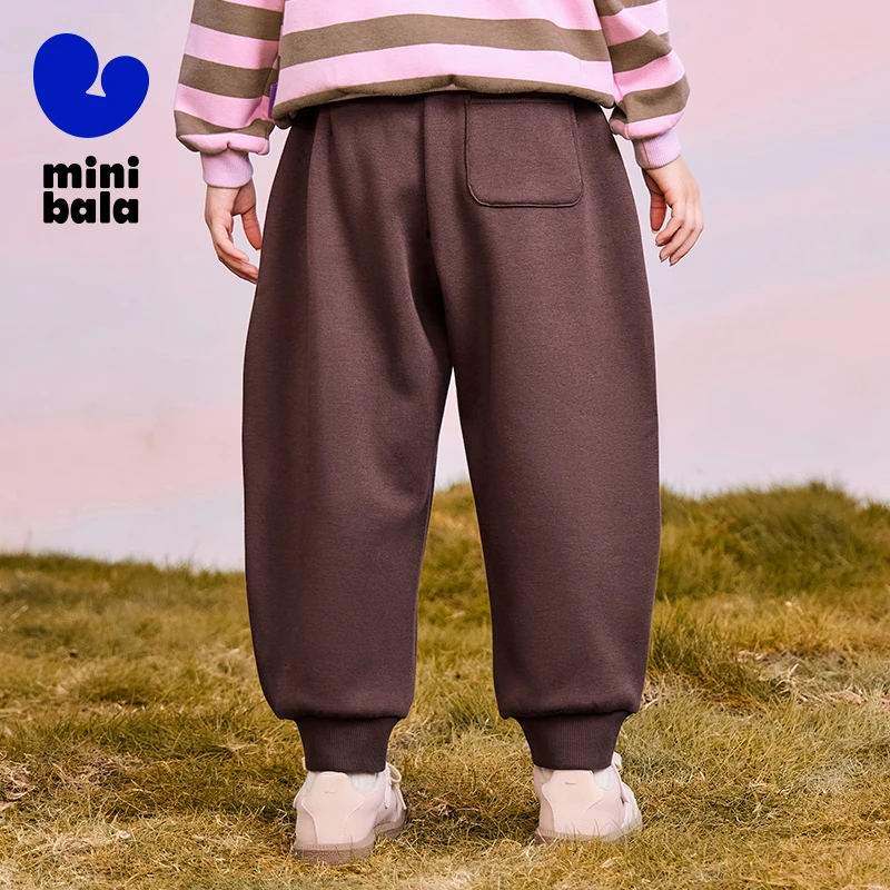 سروال أطفال صغير بالا 2025 شتاء جديد مبطن بالصوف بنطلون مريح فضفاض #3