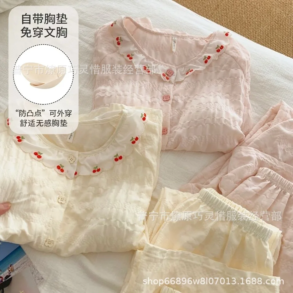New Summer Woman Loungewear Lace-Trimmed Padded Camisole Pajamas Girl Ladies Shorts Set Soft Comfortable Casual Homewear Women