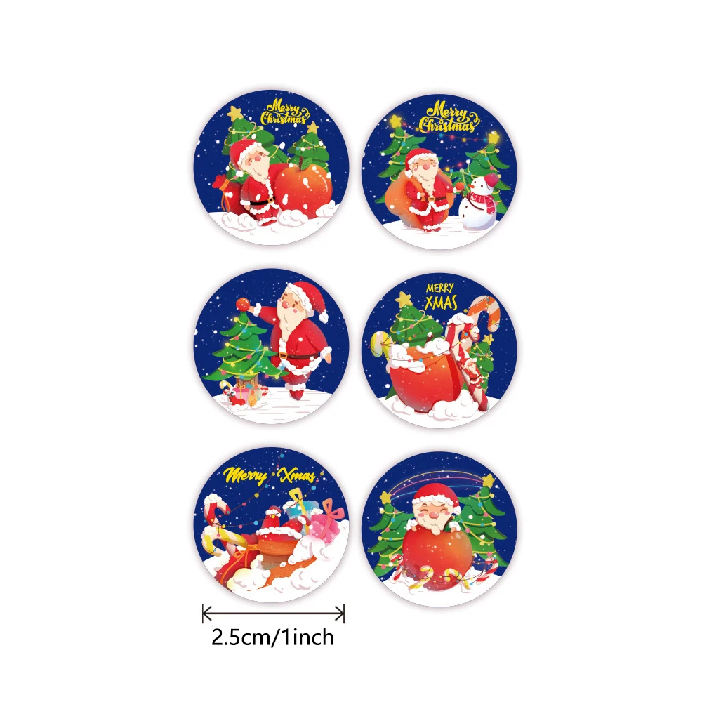 50-500Pcs Merry Christmas Handmade Sticker Gift Box Package Santa Thank You Stickers Envelope Seal Labels New Year Decor