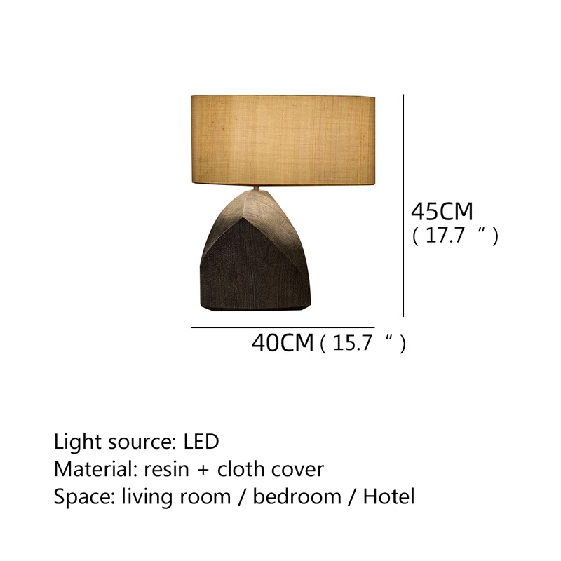 โคมไฟตั้งโต๊ะเรซิน AC85v-265v ศิลปะผ้าสุดสร้างสรรค์แบบพิเศษทันสมัย E27ไฟข้างเตียงโคมไฟห้องรับแขกห้องนอนโคมไฟตั้งโต๊ะ