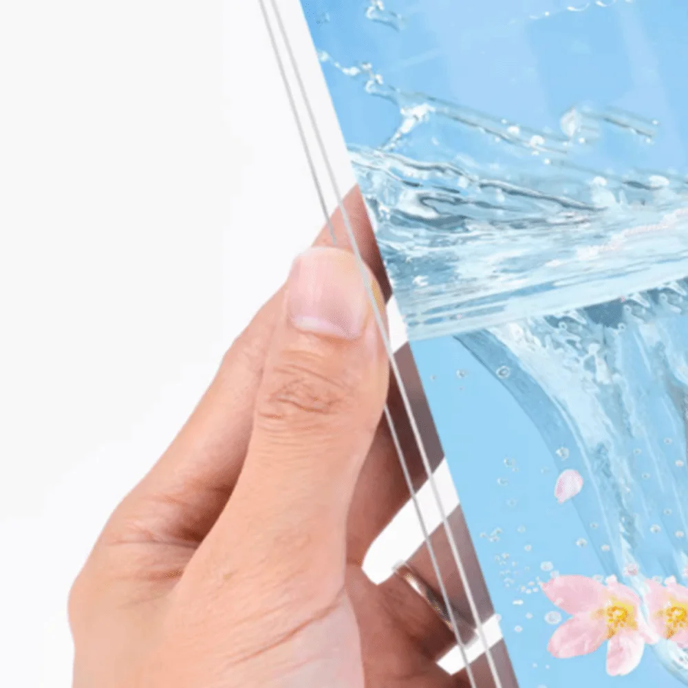 حامل عرض ورق القائمة ذو الأخدود المائل/المستقيم، شفاف للغاية، 2 يستخدم حامل علامة القائمة الواقي القابل لإعادة الاستخدام