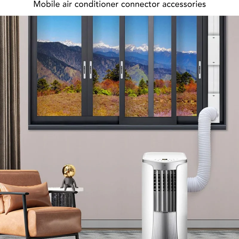 5.9in Air Conditioner Exhaust Hose Coupler,  Round Exhaust Hose Extention Coupling Connector AC Coupling Extension Portable AC C