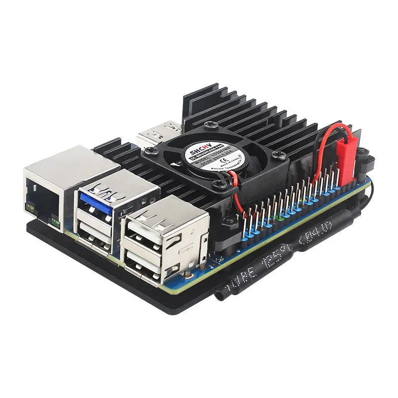 Caixa de liga de alumínio Orange PI 3B Caixa de metal de resfriamento passivo ativo com dissipadores de calor de ventilador para Orange PI 3B