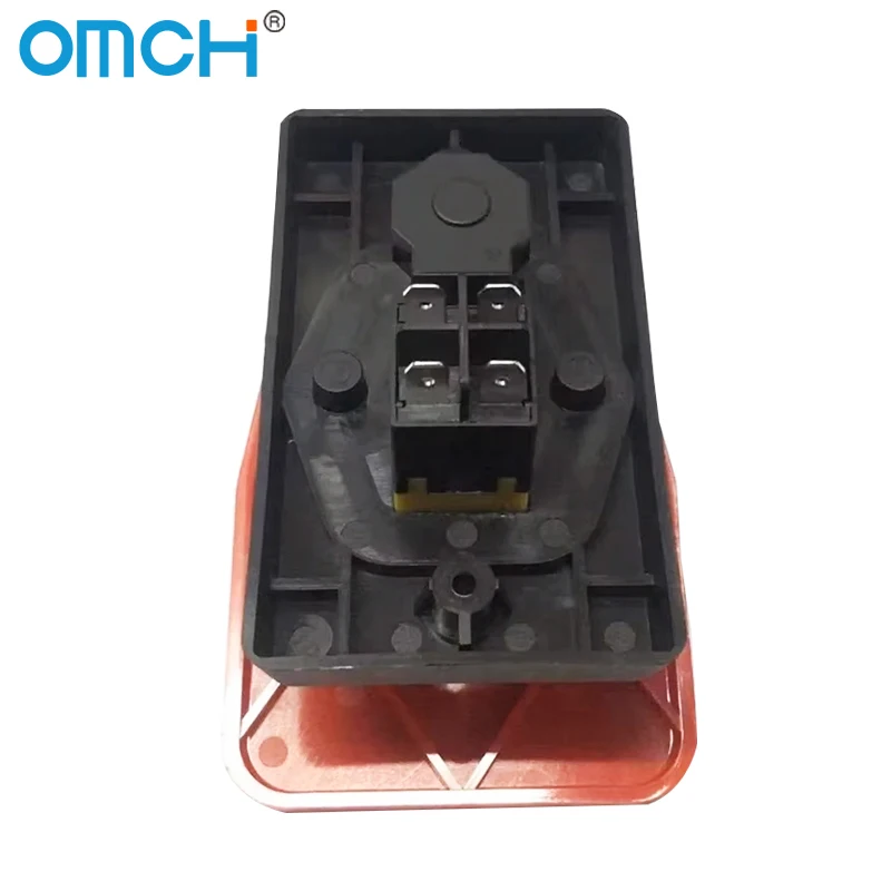 OMCH Off-On Red Cover Emergency Stop Push Button Switch 16A Power-Off/Undervoltage Protection Electromagnetic Start Switch
