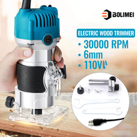 BOLIMEI Blue 110V 800W Palm Router Electric Hand Trimmer Wood Router Collets Woodworking Tool Laminate Trimmer 30000RPM