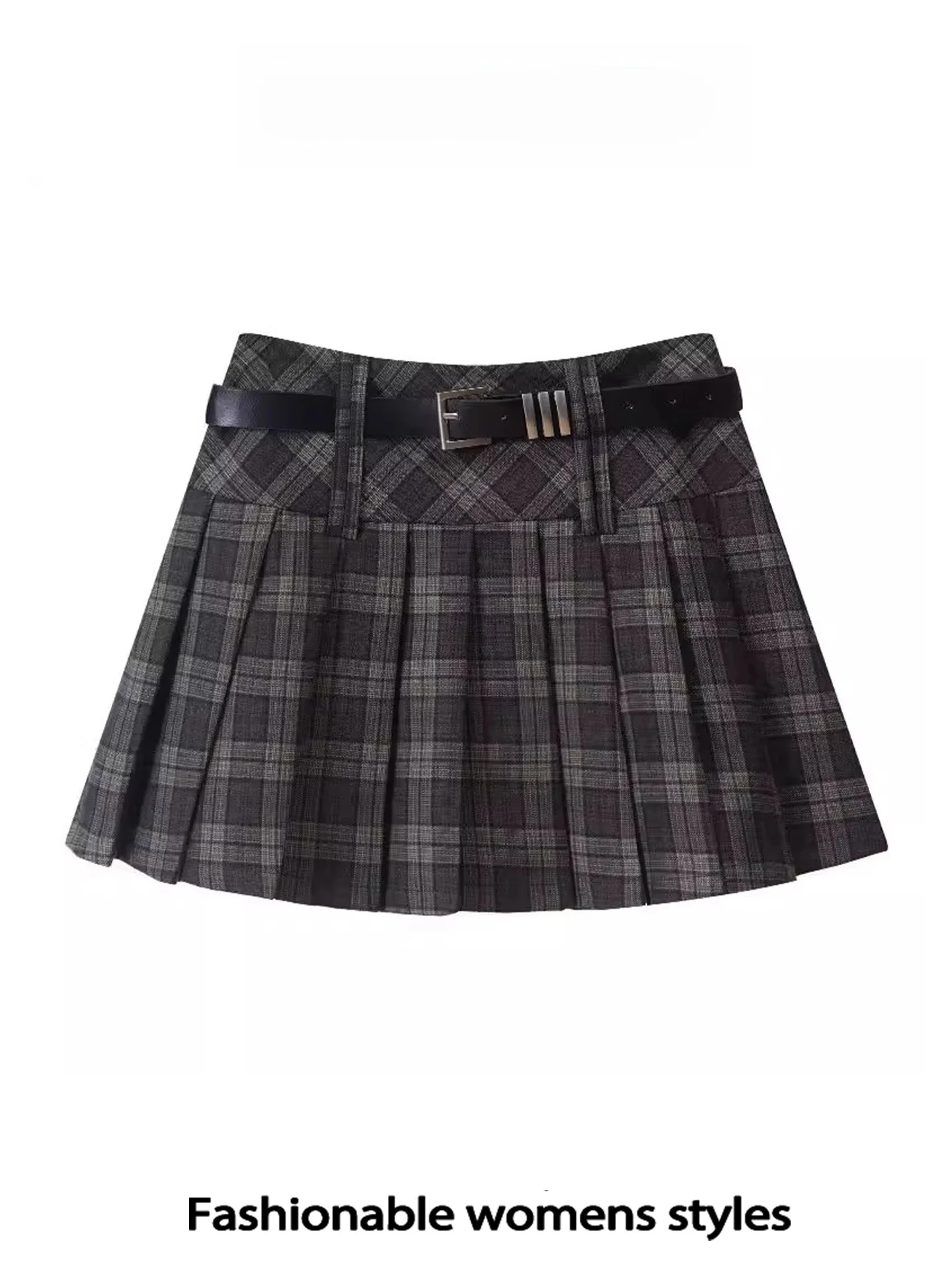 Falda Retro americana a cuadros f para mujer, novedad de verano, falda universitaria plisada de cintura alta, falda JK antiligera