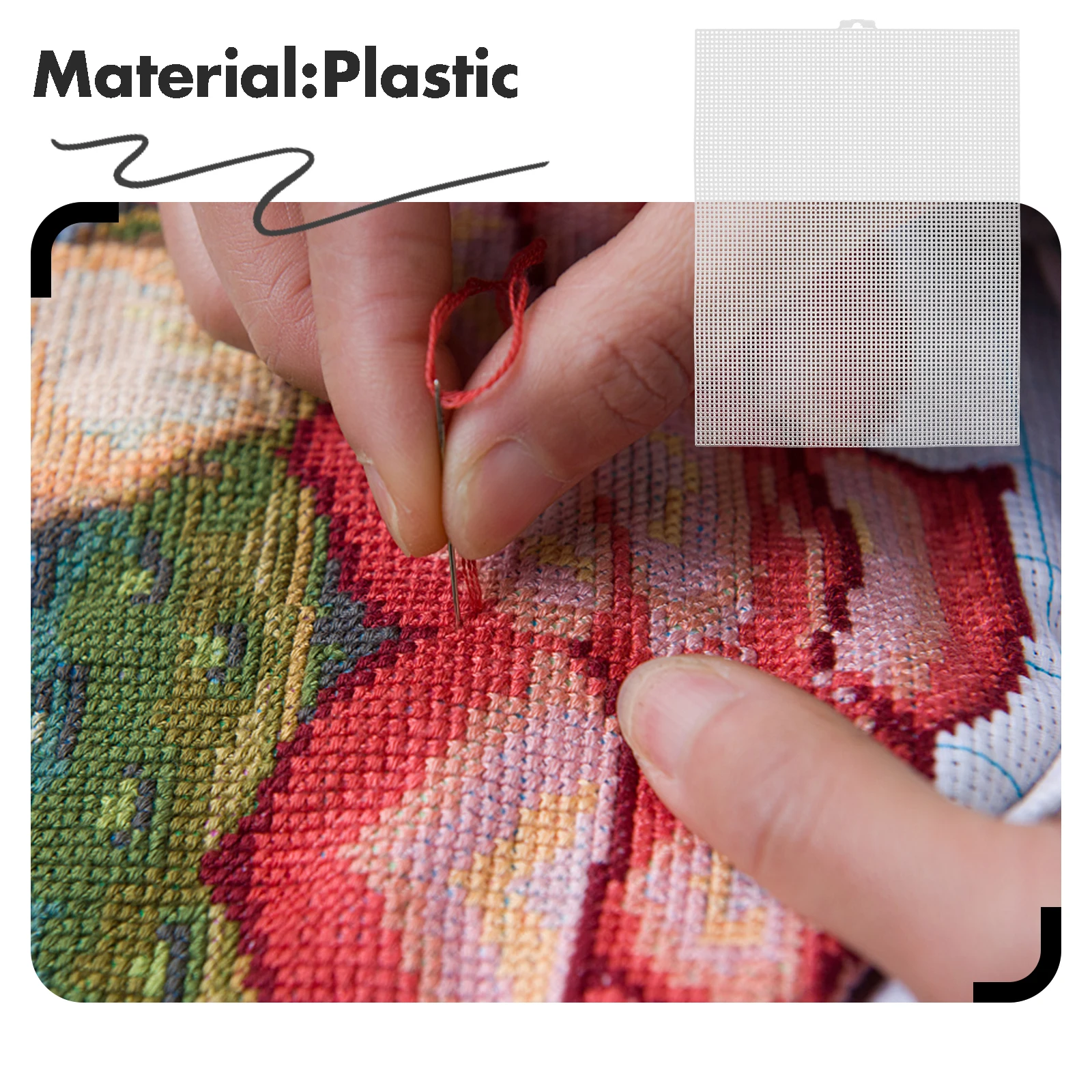 

2Pcs Embroidery Backcloth Plastic Material Cross Stitch Fabric Easy Thread Control DIY Sewing Craft Cross Stitch Meshes