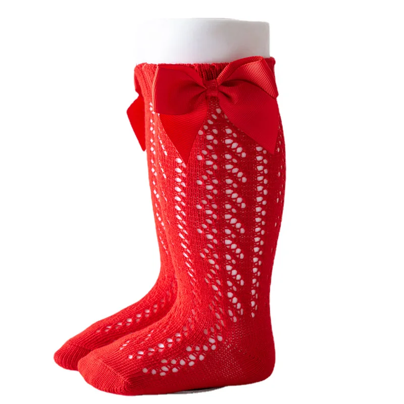 Girls' Knee High Bow Socks in Breathable Cotton 3