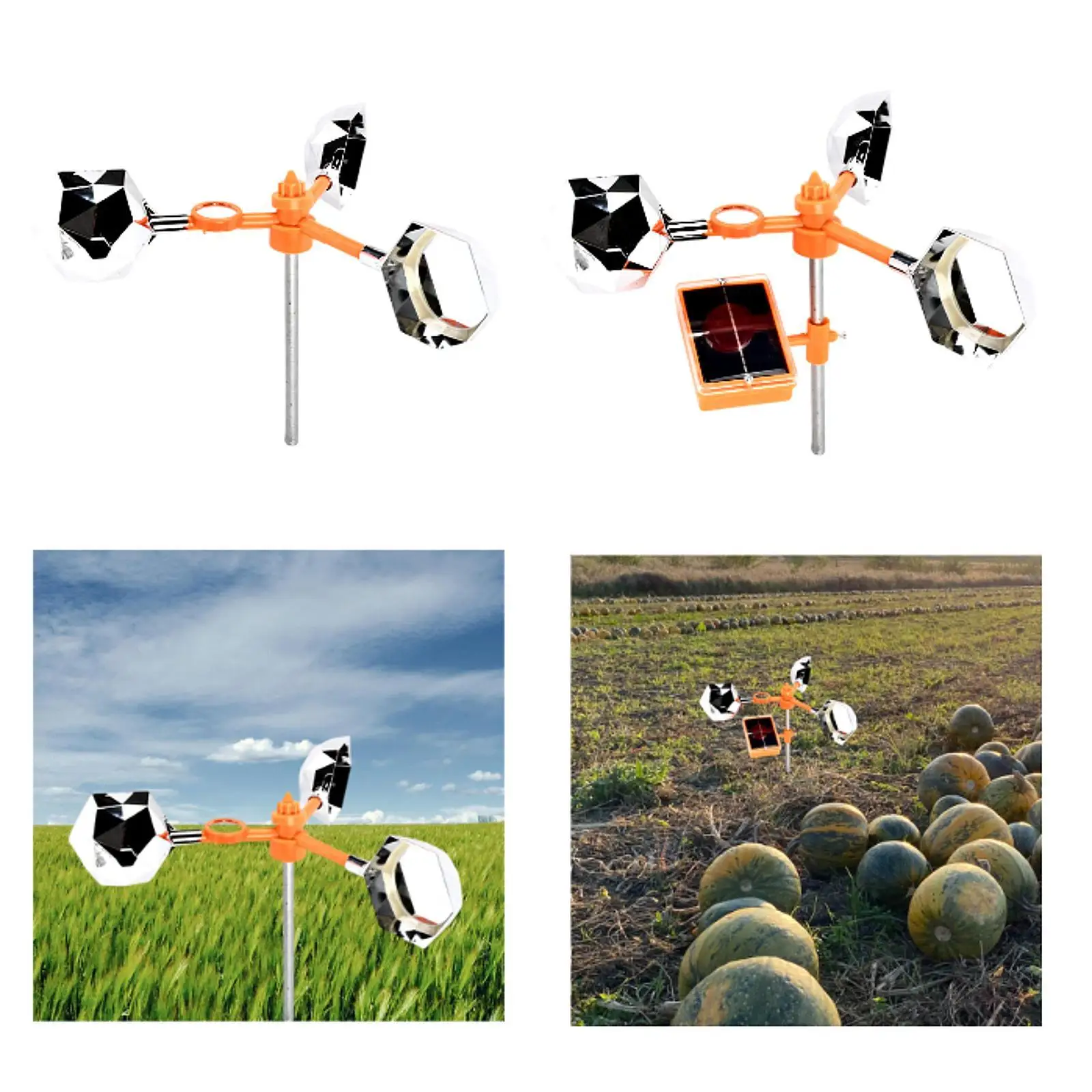 

Wind Powered Bird Deterrent Versatile Lightweight Weather Resistant Wide Coverage Area for Patio Farmland Orchards Lawn Outdoor