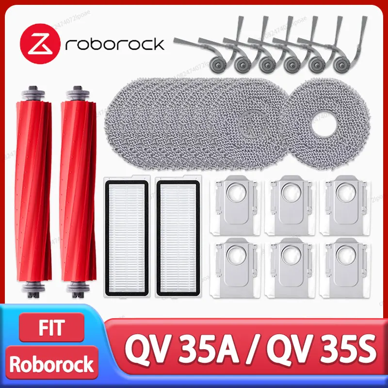 Roborock QV 35A / QV 35S Robot Aspirapolvere Accessori Spazzola Laterale Principale Mop Panno Filtro Hepa Sacchetto per la Polvere Pezzi di Ricambio