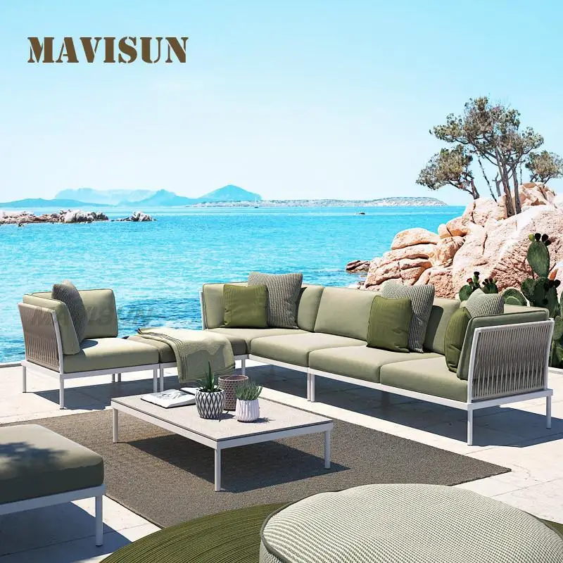 

Latest Rattan Sofa With Coffee Table Combination Creative Handmade Designer Villa Garden Courtyard Balcony Outdoor Furniture Set