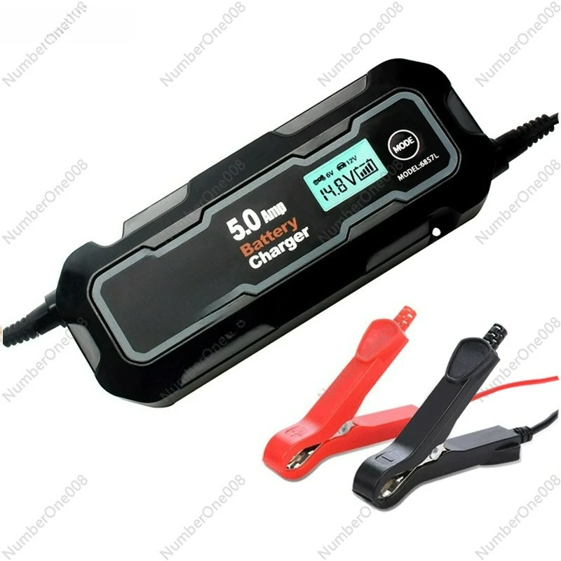 

6V/12V Smart Battery Pulse Repair Charger, 5000mA High-Power Automatic Desulfator for Car Motorcycle Lead-Acid Batteries