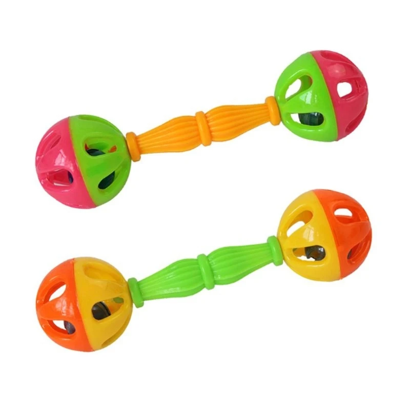 2 Pcs Pet Parrot Interactive Colorful Ball with Bells Plastic Toy for Medium Birds Parrots Budgies Cockatiels Dropshipping