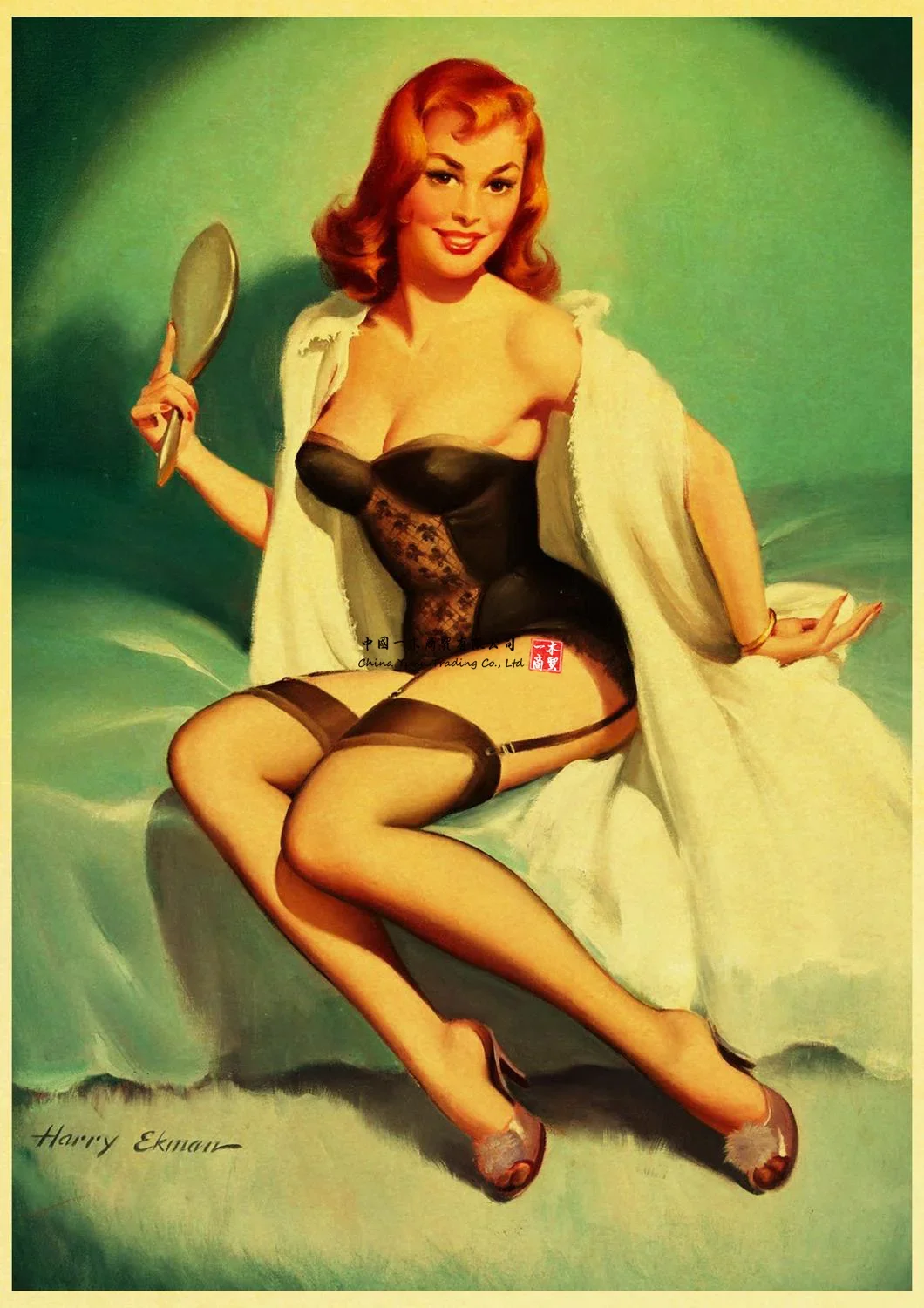 Cute Vintage Pin-up Sexy Girl Cover Sticker 1940s Or 1950s Retro Cover Adults Girl And Women Decals