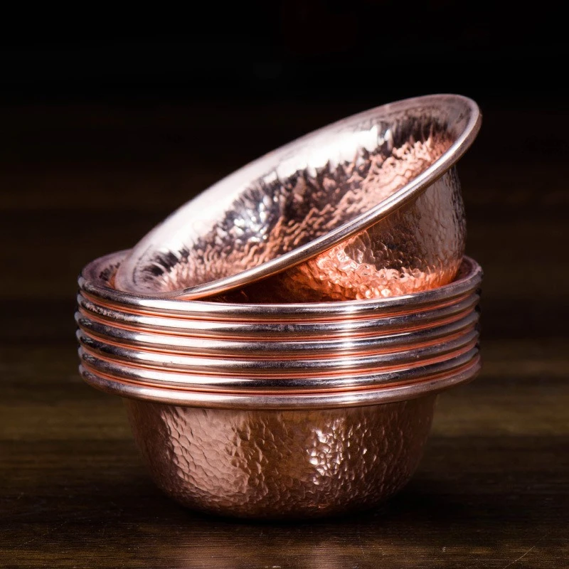 Copper Buddha Water Offering Cup 11cm Diameter Buddhist Ritual Supplies Holy Water Bowl