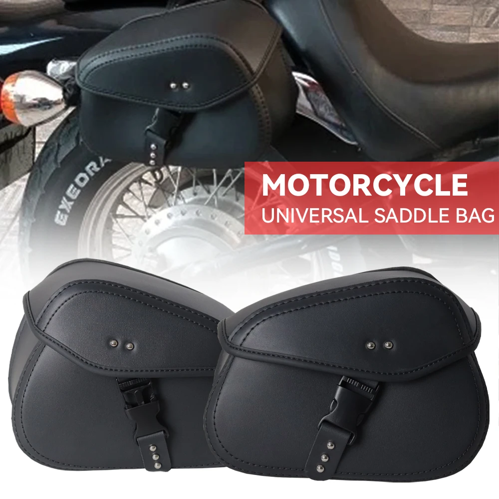 Universal Motorcycle Saddlebag Side Tool Luggage Storage Saddle Bags For Harley Honda Suzuki Yamaha