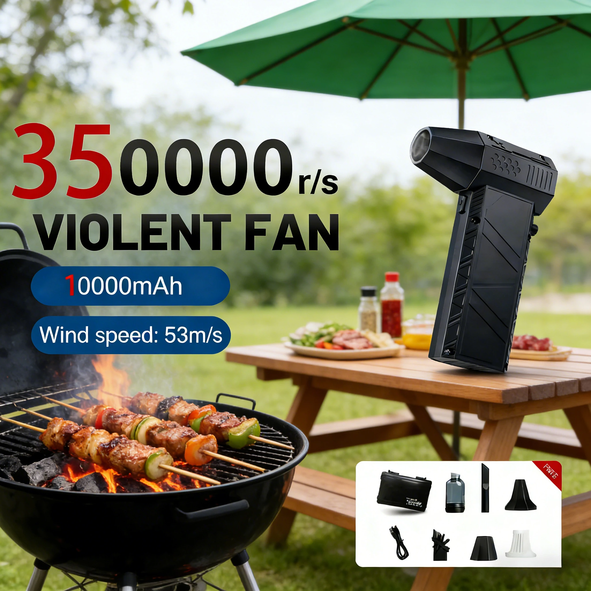 

X6PRO Turbo Jet Fan 140000RPM Air blower Brushless Motor Handheld Duct Fan 8000mAh Portable Type-C Charging Car Cleaning