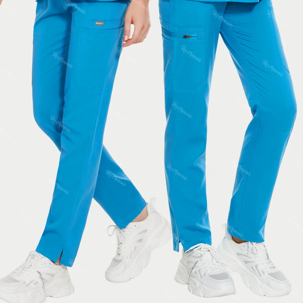 Rechte Scrubs Broek Lab Chirurgische Top Hoge Kwaliteit Arts Verpleegkundige Uniform Verpleging Accessoires Medische Scrub Set Slanke Schoonheidspakken