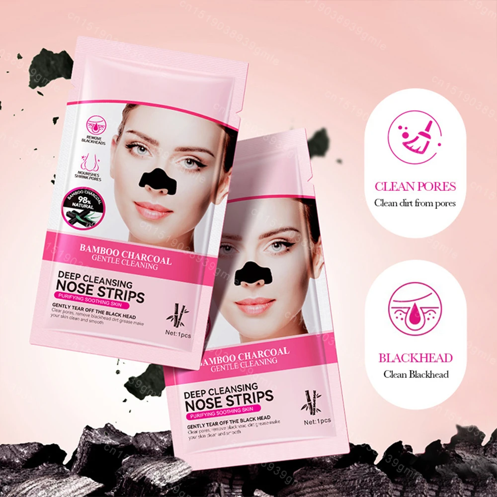 Patch per il naso per pulizia profonda al carbone di bambù Rimuovi rapidamente punti neri e comedoni Adesivo nasale per strappare i pori restringenti