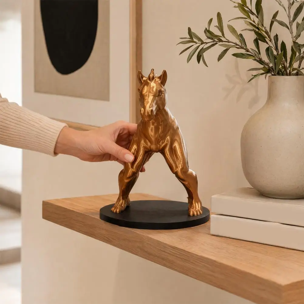 Durable Horse Head Decor 3d Printed Horse Ornament Reverse Horse Man Statue Bronze Gold Finish Mythical Creature for Home
