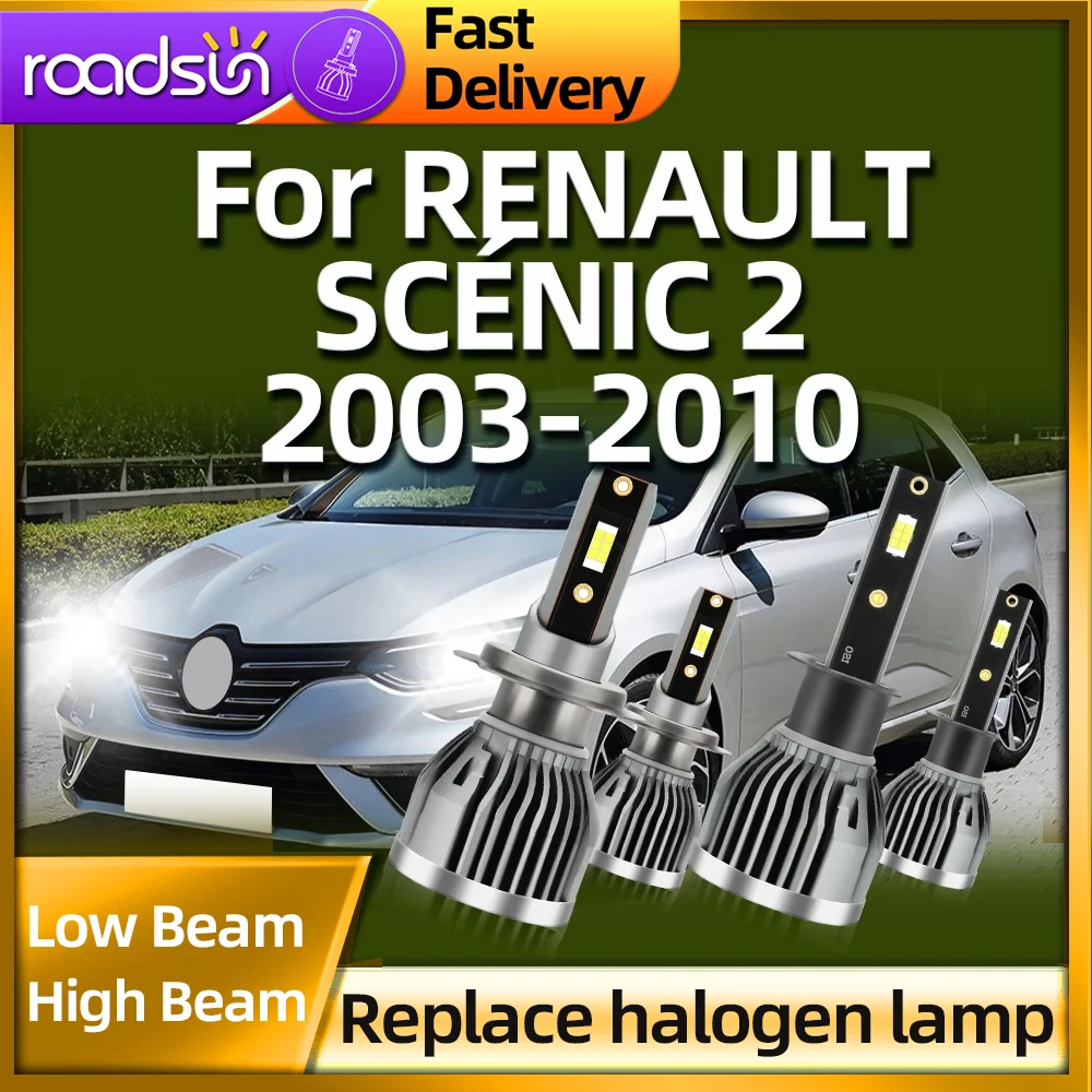 

Roadsun H1 H7 LED Car Headlight 26000LM Headlamp 6000k For RENAULT SCENIC 2 2003 2004 2005 2006 2007 2008 2009 2010