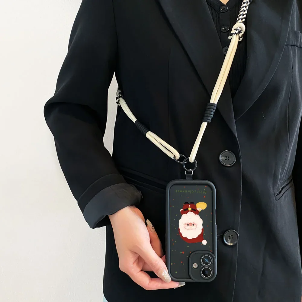 YPM5 سانتا كلوز المعصم سلسلة جراب هاتف ل Redmi ملاحظة 14 13 12 11 10 9 8 7 برو زائد 14s 13C 12C 14C 9C Crossbody الحبل غطاء