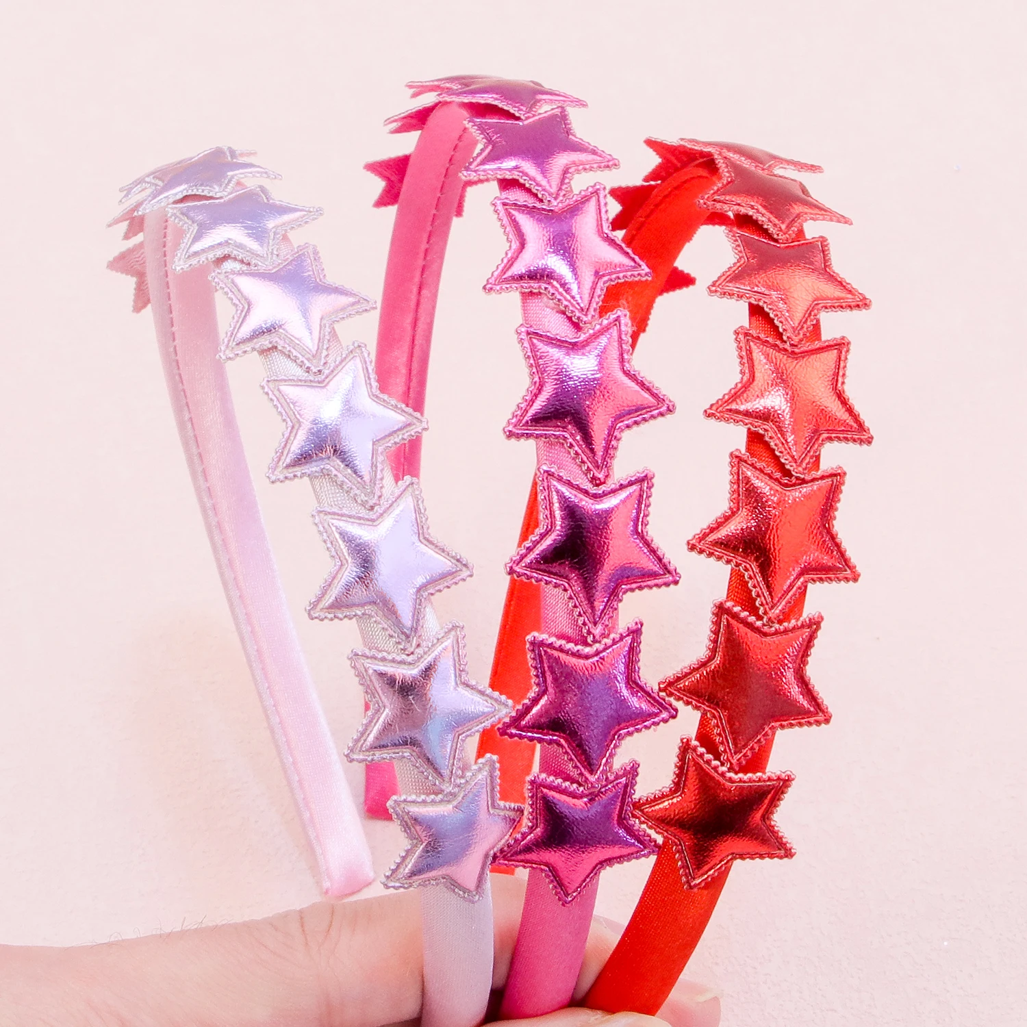 1PC Girls PU Star Headbands for Girls Star Shaped Hairbands Girls Satin Headbands Headwear Kids Children Hair Accessories