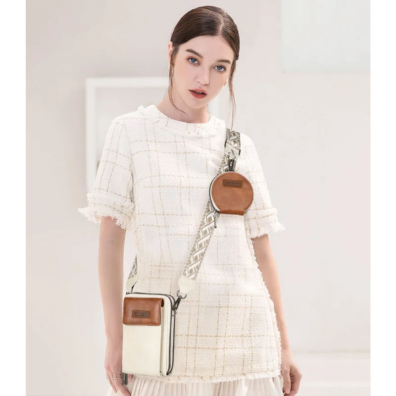 Large Capacity Phone Bag, Western Crossbody Small Bag, Multifunctional Mini PU Leather Coin Wallet for Ladies