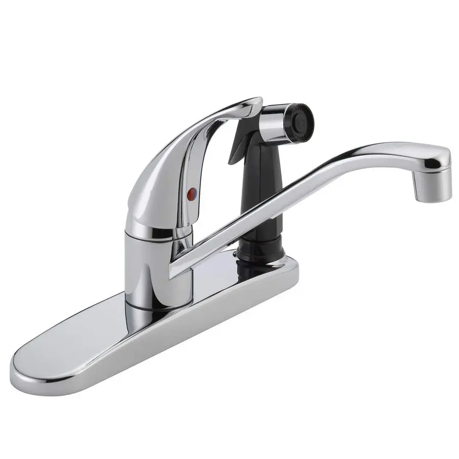 

SingleHandle Kitchen Sink Faucet with Integrated Side Sprayer, Chrome P114LF