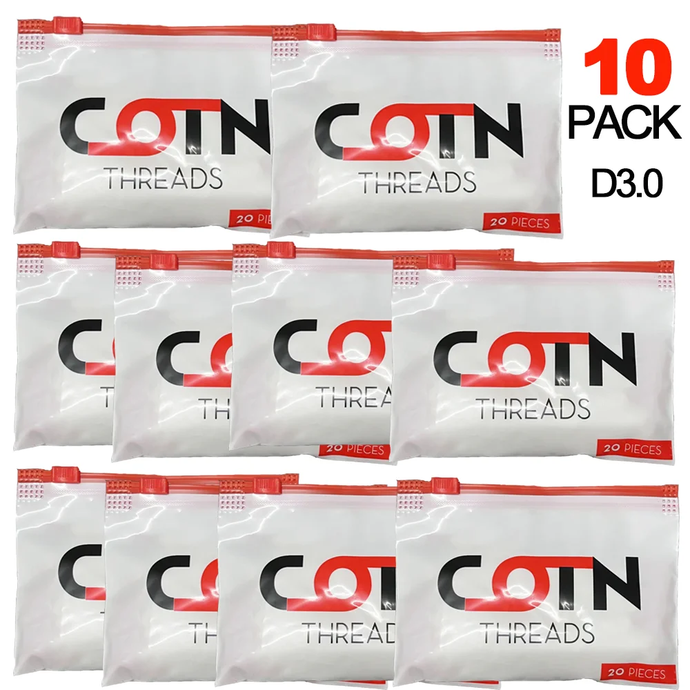 10PACK 2.5/3.0 Mesh Boro Tank Coil Cotton COTN Thread Zeus X Organic Cotton For RDL MTL/DL DIY Liquid Absorbing Oil Guide Cotton