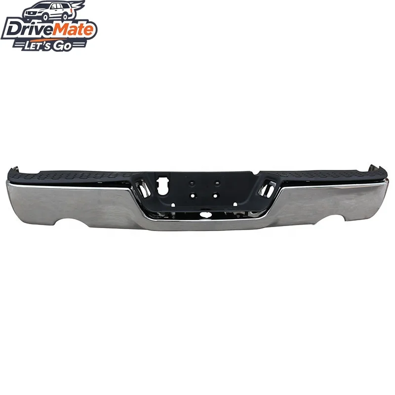 

Chrome Rear Step Bumper Fits 2009-2018 Dodge Ram 1500 Dual Exhaust W/o Sensor Holes
