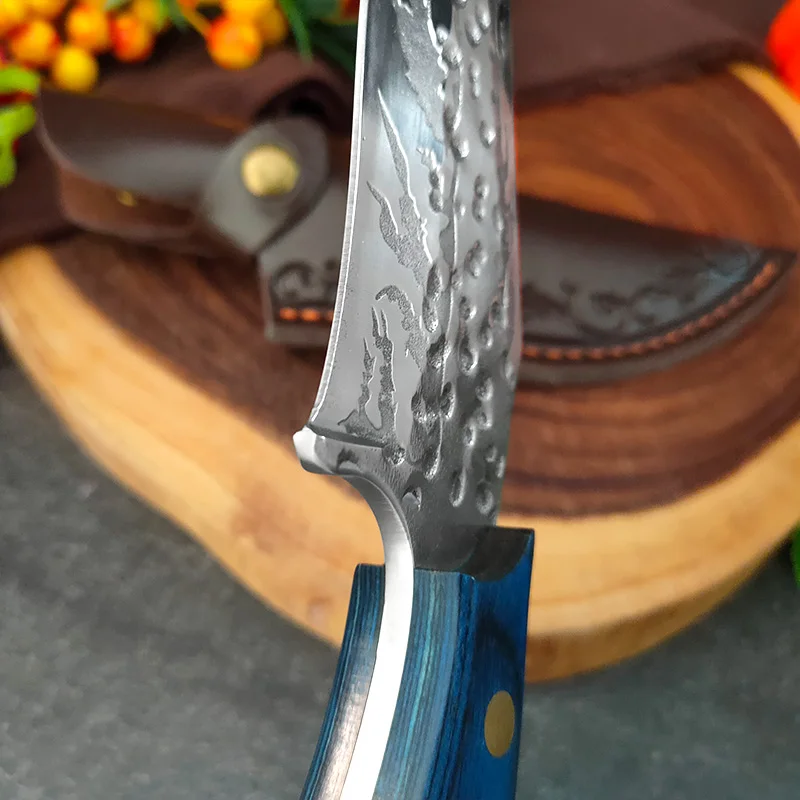 Utility Barbecue Knife Slicing Meat Fruit Fish Fillet Boning Knives Hand Forger Blade Chef Knife Stainless Steel Kitchen Knives