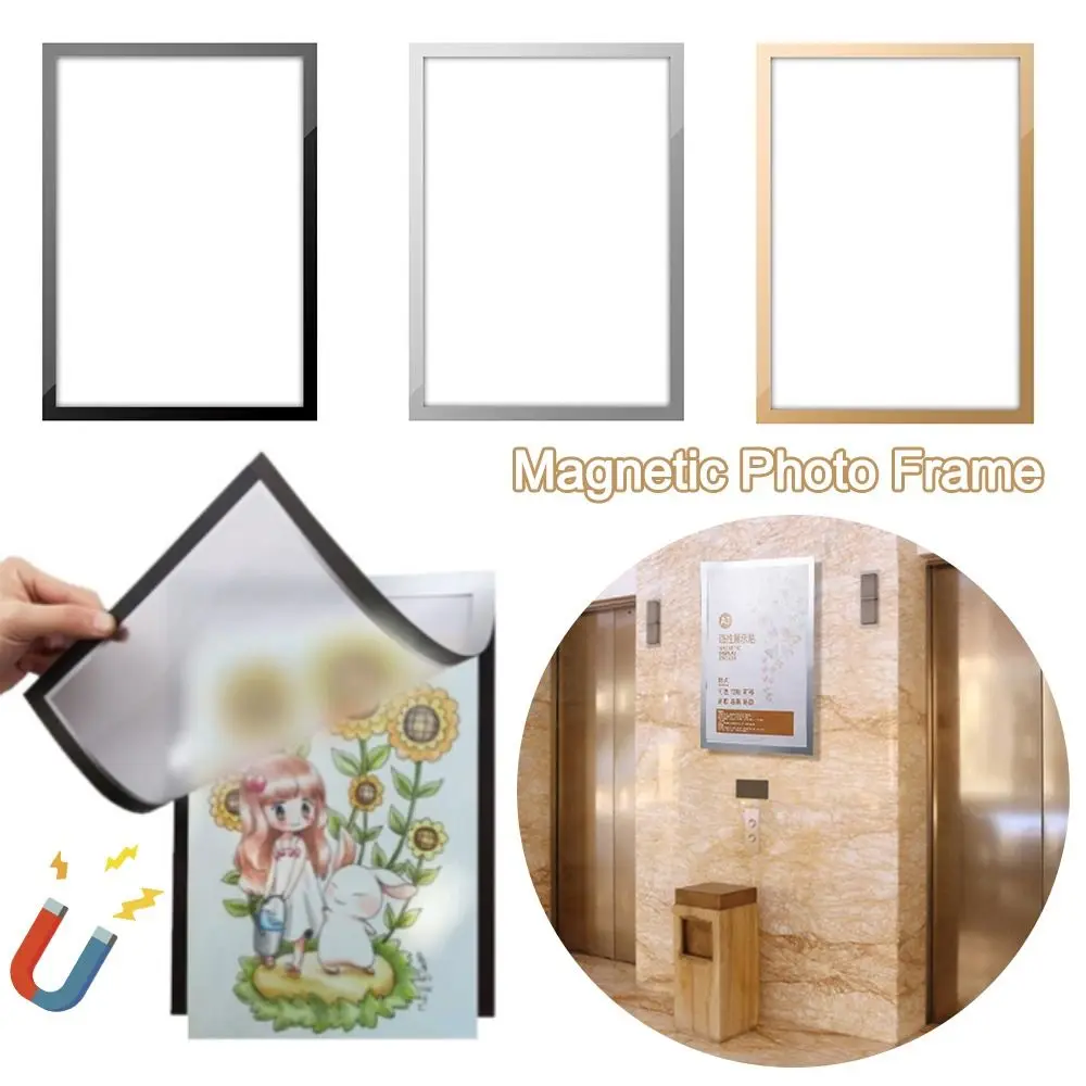 A3 A4 8.5x11inch Magnetic Photo Frame Self Adhesive Poster Certificate Artwork Magnetic Picture Frames Wall Home Decor