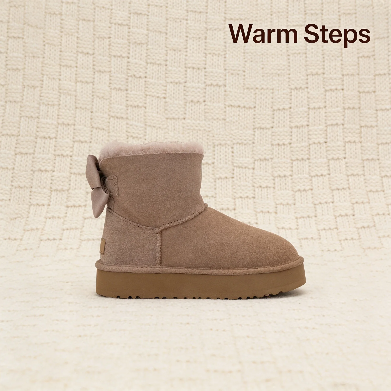 شعبية في أستراليا النساء الجلود صندل دافئ متعدد الأنماط النعال الفاخرة العلامة التجارية الشتاء الفراء Peeptoe حذاء القطن نصف النعال #4