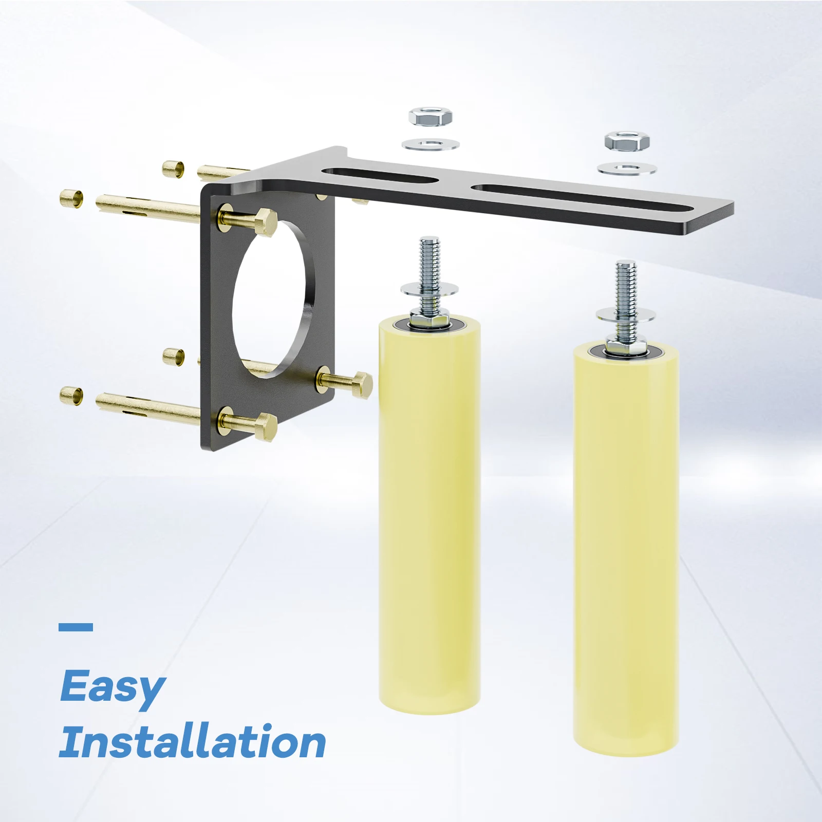 

6" Yellow Heavy-duty sliding door support pulleys - Courtyard door pulleys