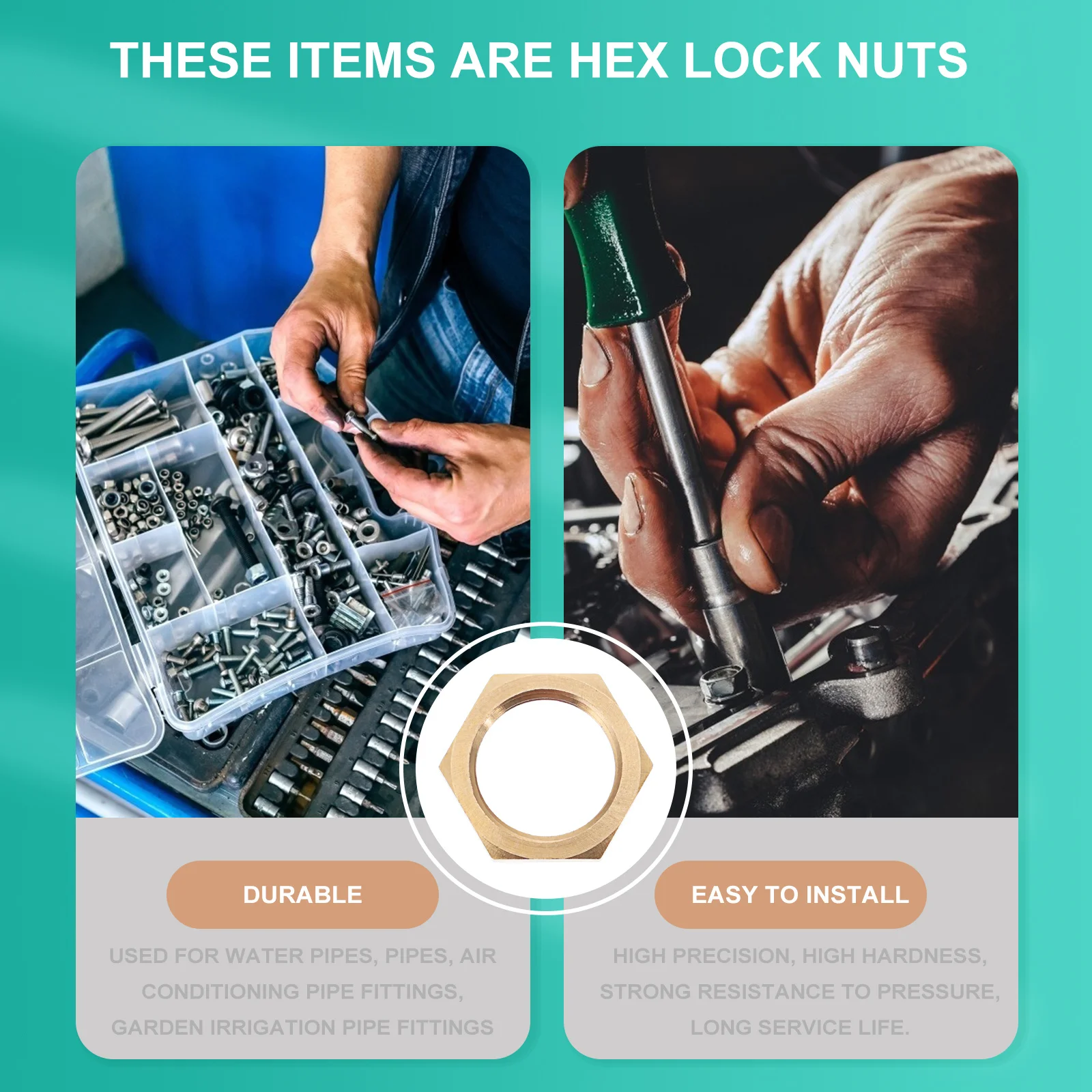 

8pcs Brass Lock Nut 1/2 Inch Female Thread Fixing Fitting For Water Pipe Air Conditioning Garden Irrigation Hardware Fittings