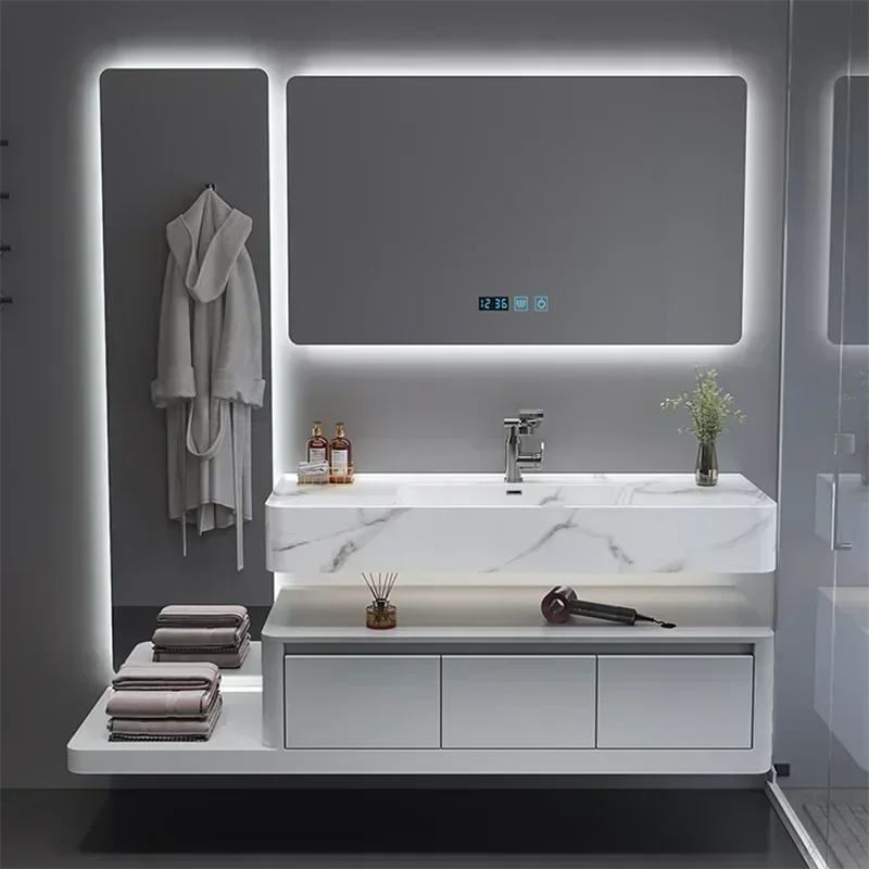 yu-1 European Style Bathroom Cabinets Wall-mounted Vanity Design Smart Mirror Cabinets Shelves Armoire Furniture Arredo Bagno